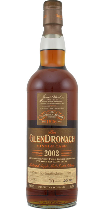Glendronach 2002/2013 (OB, 2013, 55,6%) Cask 1988
