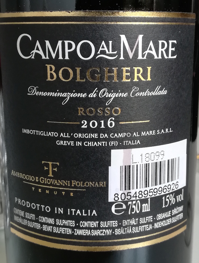 Folonari Campo al Mare Bolgheri Rosso 2016
