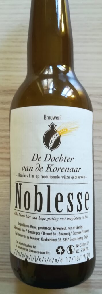 Noblesse è la belgian ale di De Dochter van de Korenaar.
