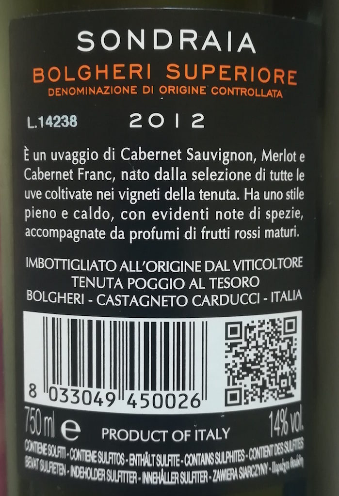 Poggio al Tesoro Sondraia 2012